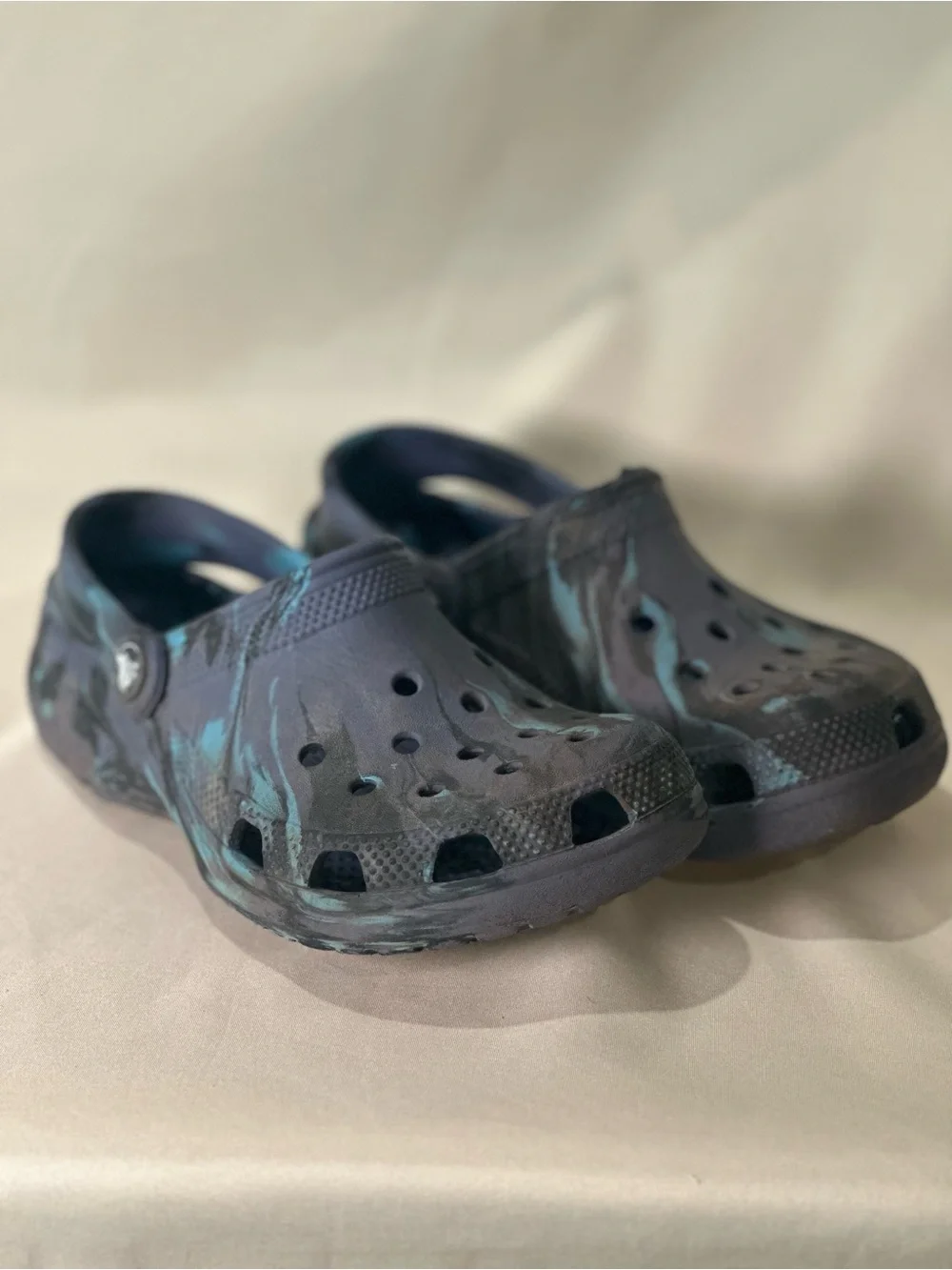CROCS Kids Blue marbled Camouflage Clog Sandal - Comfortable Slip-On